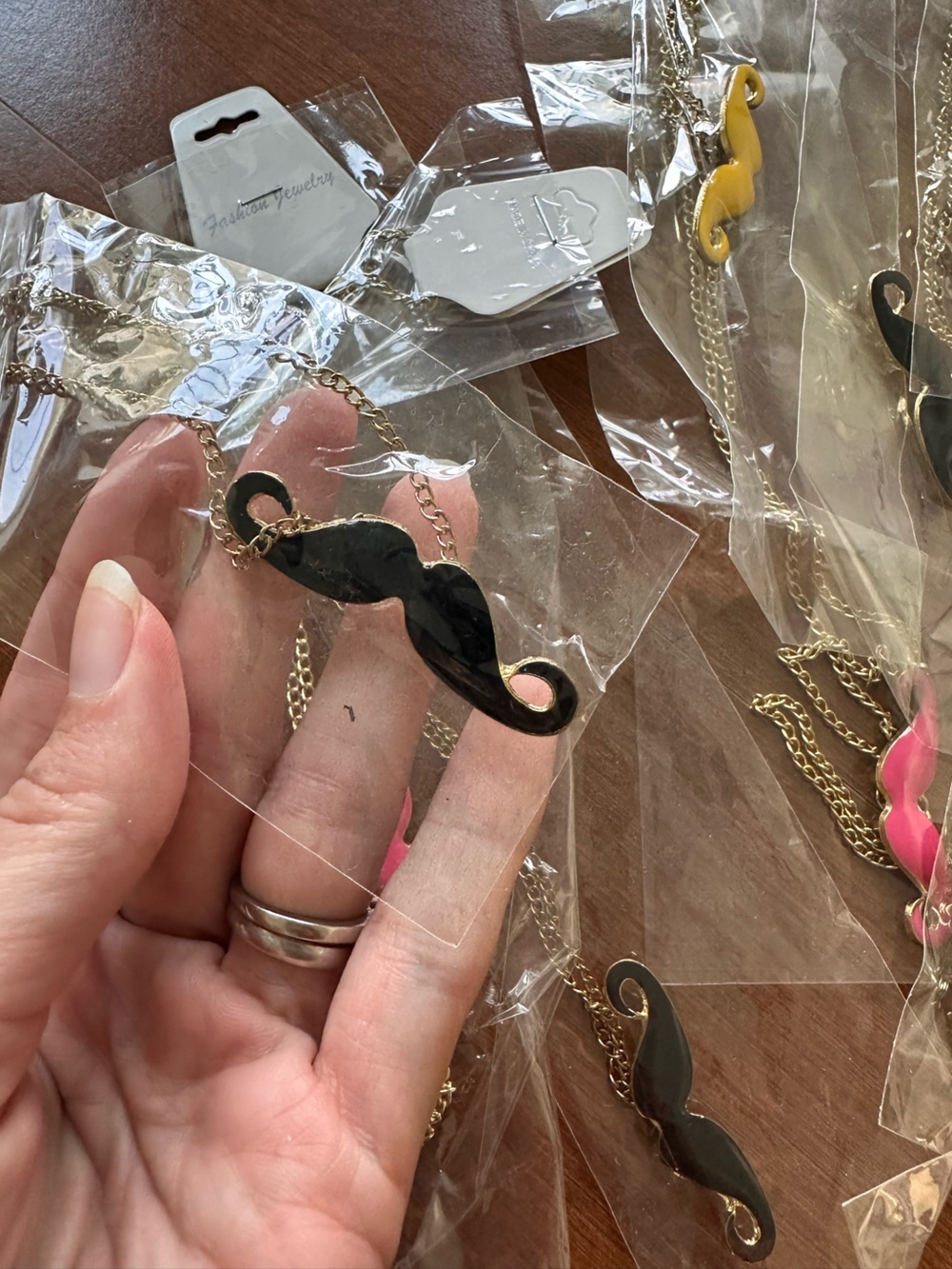 Lot of 11 Mustache Pendant Necklace - Fashion Jewelry Assorted Colors